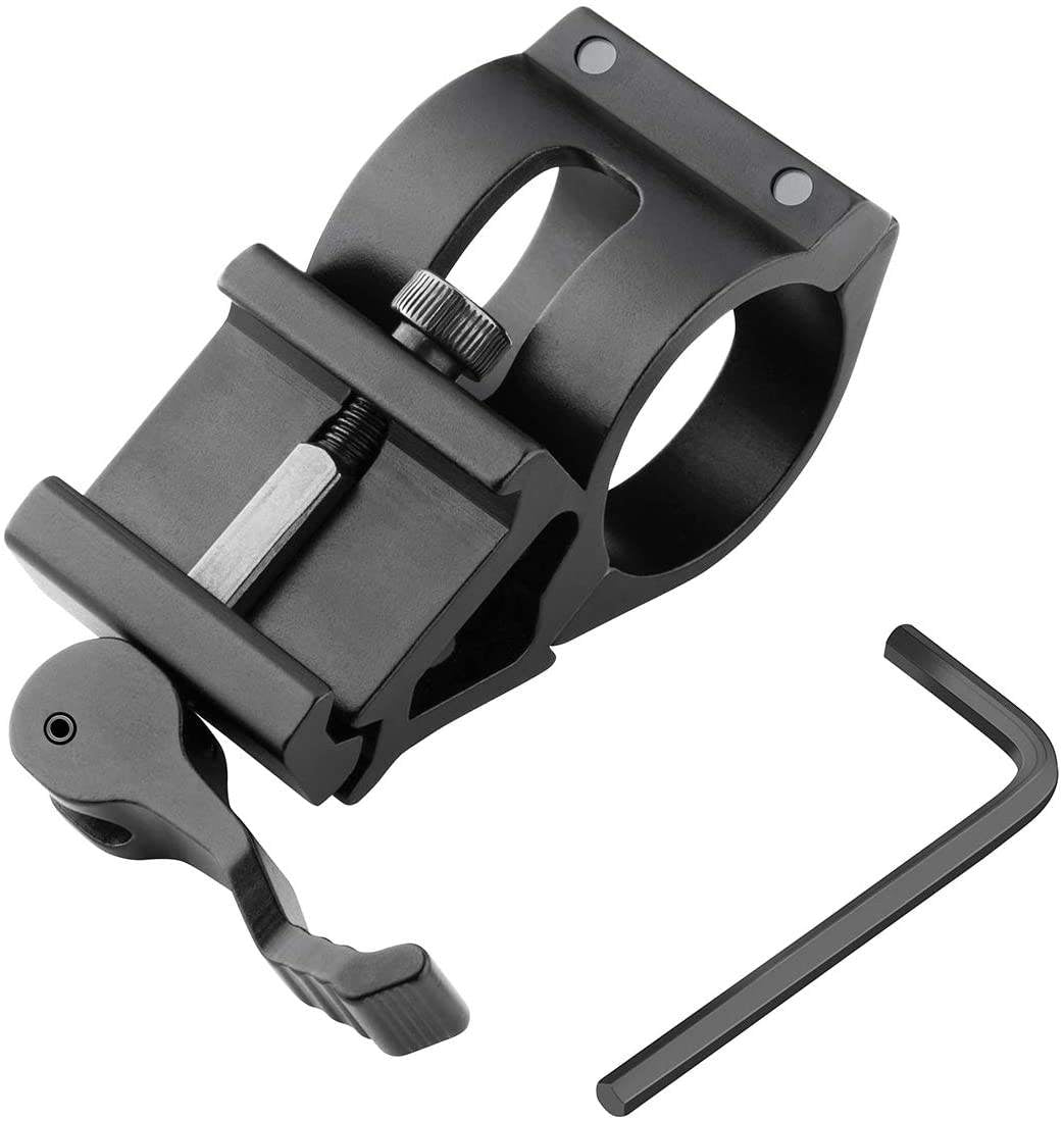 White Smoke Quick Detach 25.4mm Aluminum Scope Mount – Universal Laser & Optic Holder (Black Finish) INDIAN SLINGSHOT