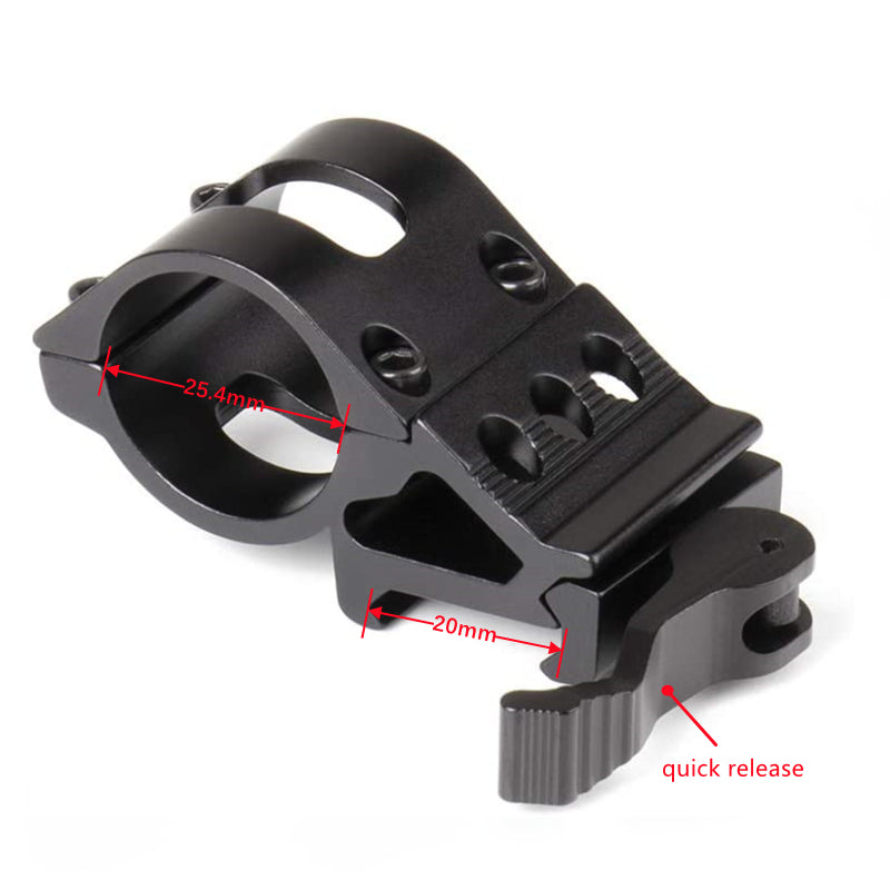 White Smoke Quick Detach 25.4mm Aluminum Scope Mount – Universal Laser & Optic Holder (Black Finish) INDIAN SLINGSHOT