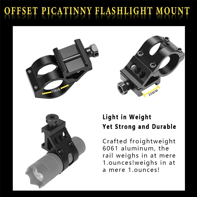 White Smoke Quick Detach 25.4mm Aluminum Scope Mount – Universal Laser & Optic Holder (Black Finish) INDIAN SLINGSHOT