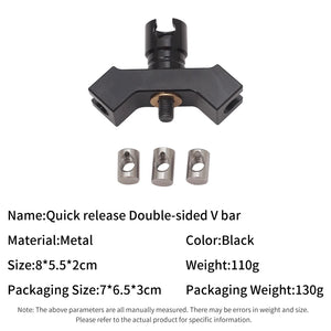 Dark Slate Gray SPG Archery Quick Release Double-Sided V Bar – Metal Stabilizer Connector for Target Recurve Bows (Black) SPG