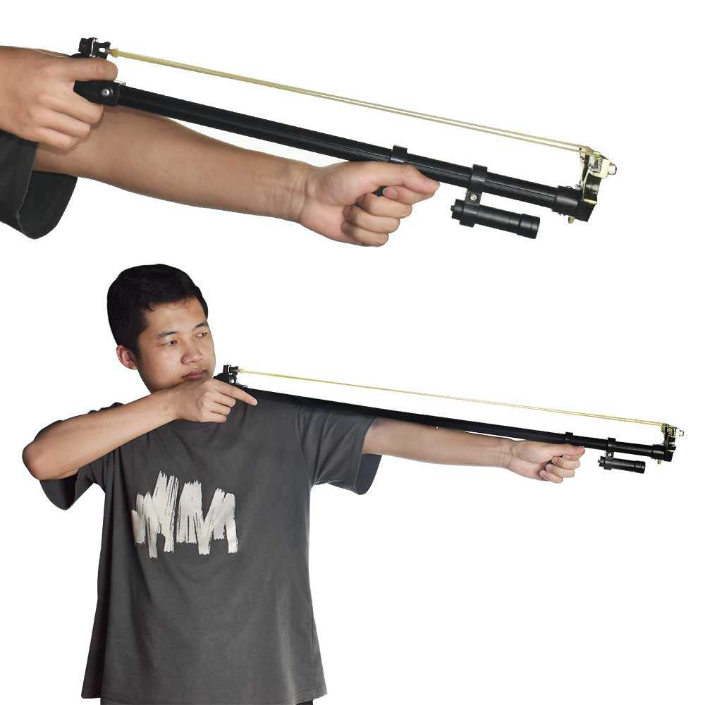 White Smoke RANGER ELITE Retractable Laser Slingshot with Telescopic Handle and High Elastic Band MARKSMAN