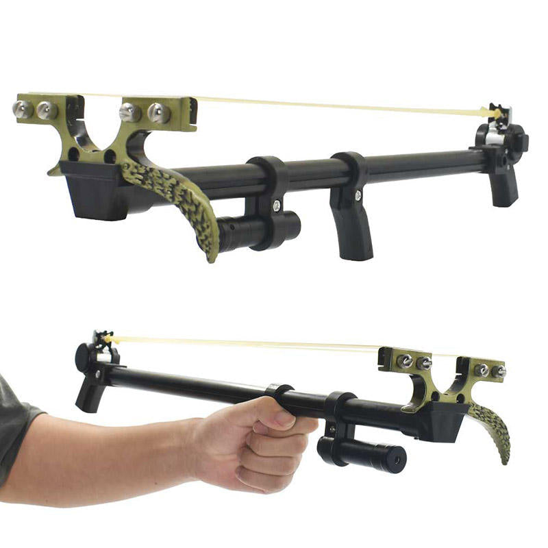 White Smoke RANGER ELITE Retractable Laser Slingshot with Telescopic Handle and High Elastic Band MARKSMAN