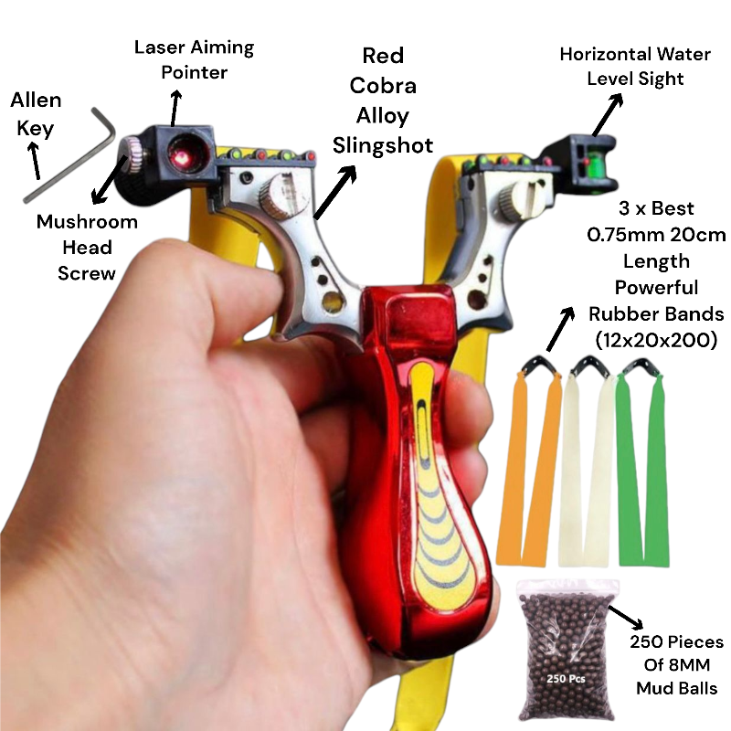 Gray Alloy Cobra Quick Pressure Laser Light Infrared Slingshot Outdoor Target Shooting INDIAN SLINGSHOT