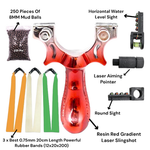 Dark Slate Gray Red Gradient Precision Shooting Powerful Resin Slingshot For Outdoor Target Shooting SLINGSTER