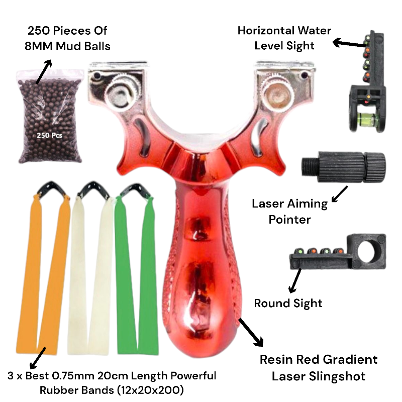 Dark Slate Gray Red Gradient Precision Shooting Powerful Resin Slingshot For Outdoor Target Shooting SLINGSTER