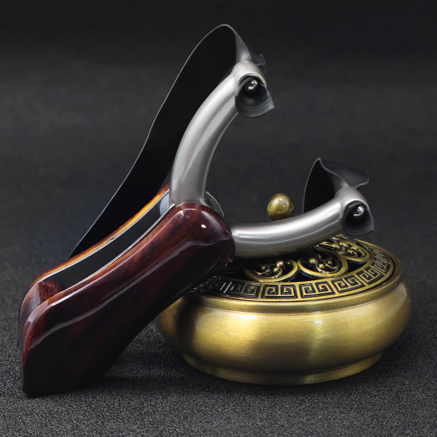 Dark Slate Gray ROYAL FANG Foldable Zinc Alloy & Wood Slingshot INDIAN SLINGSHOT