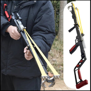 Dark Slate Gray RS-X9 Telescopic Durable and powerful Fishing Slingshot with Laser Precision Target Slingshot Shooting Game and Fishing MARKSMAN