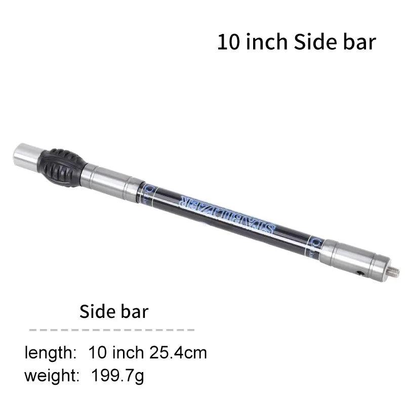 Gray SPG Recurve Bow Stabilizer Set – Carbon Fiber Balance Bar, Side Rods, Extender &amp; V Bar SPG
