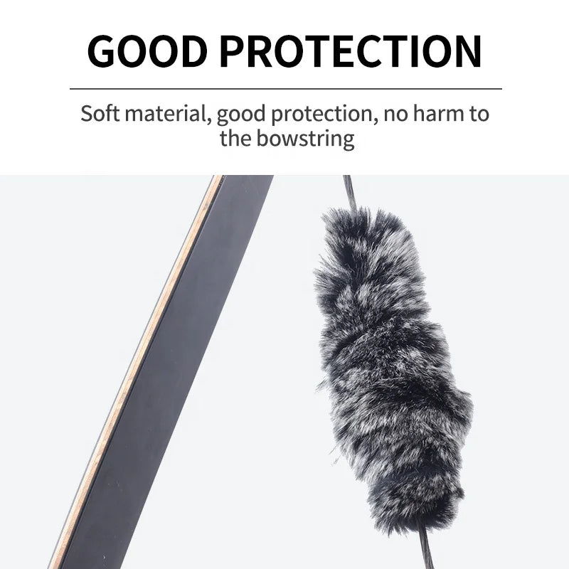 Dark Slate Gray SPG Recurve Bowstring Stabilizer | Rabbit Fur String Silencer (Pair) SPG