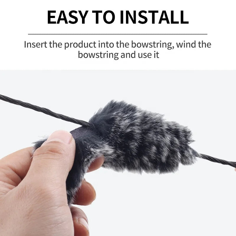 Dark Slate Gray SPG Recurve Bowstring Stabilizer | Rabbit Fur String Silencer (Pair) SPG