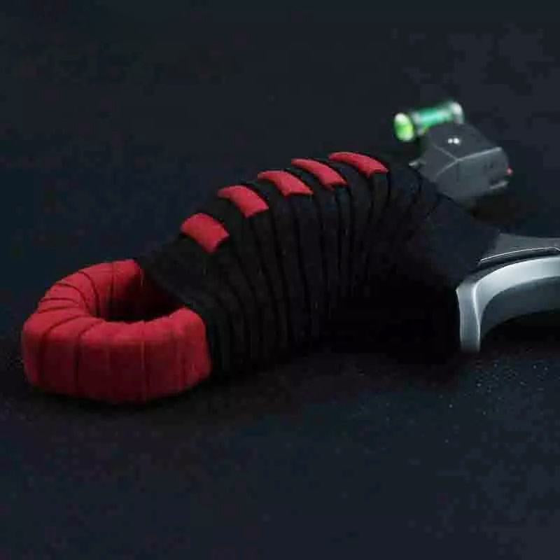 Black RedCore Stainless Steel Slingshot – Compact Precision Handle Design with Laser Sight & Level Indicator INDIAN SLINGSHOT