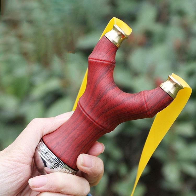Dim Gray Reddish Brown Alloy Slingshot Children Toy – Compact Ergonomic Outdoor Play Tool INDIAN SLINGSHOT