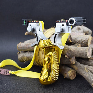Dark Slate Gray Single Screw Yellow Portable Resin Strong Fiber Slingshot – Outdoor Recreational Sling Tool MARKSMAN
