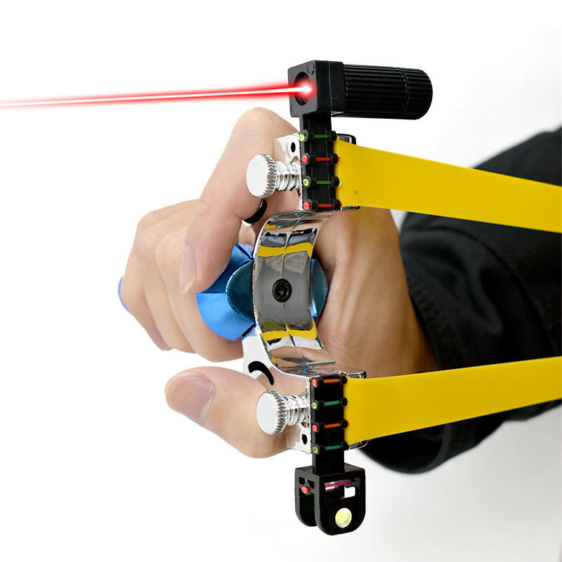 White Smoke Single Screw Blue Portable Resin Strong Fiber Slingshot Toy With Sight Alignment – Outdoor Recreational Sling Tool MARKSMAN