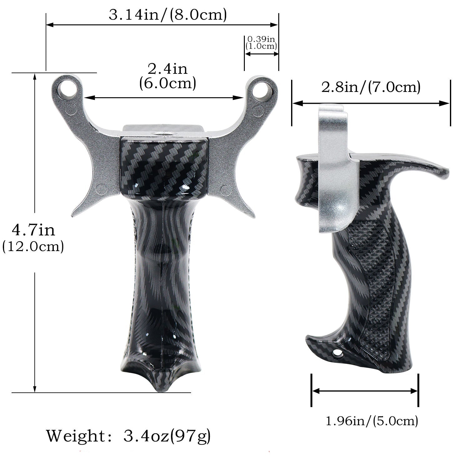 Dark Slate Gray Resin CarbonEdge Slingshot INDIAN SLINGSHOT