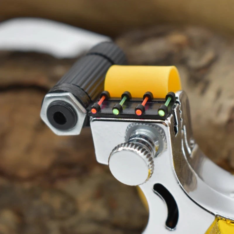 Dark Slate Gray Single Screw Yellow Portable Resin Strong Fiber Slingshot – Outdoor Recreational Sling Tool MARKSMAN