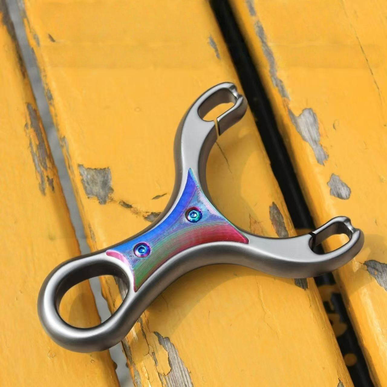 Sandy Brown RingGlow Titanium Alloy Slingshot INDIAN SLINGSHOT