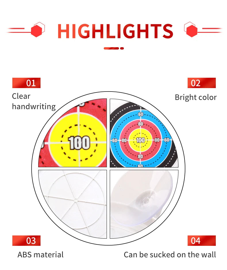Dark Slate Blue SPG 23cm Round Suction Archery Target | Safe ABS Practice Toy SPG