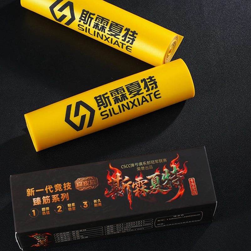 Black SILINXIATE 2 Meter Premium Natural Latex Slingshot Band Roll – Golden Color | 0.4mm–0.8mm Thickness Options INDIAN SLINGSHOT