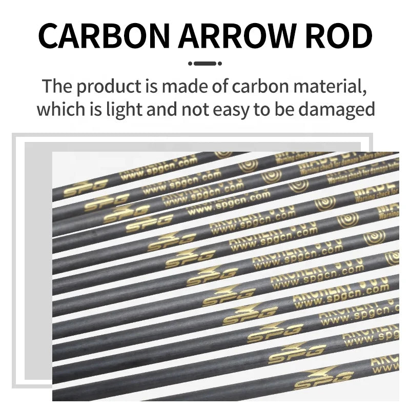 Light Gray SPG 4.2mm Pure Carbon Arrows – Slim ID Shaft for Recurve &amp; Compound (84&nbsp;cm) SPG
