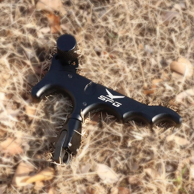 Rosy Brown SPG 4 Finger Compound Bow Release – Aluminum Alloy Thumb Release Aid for Target Archery SPG