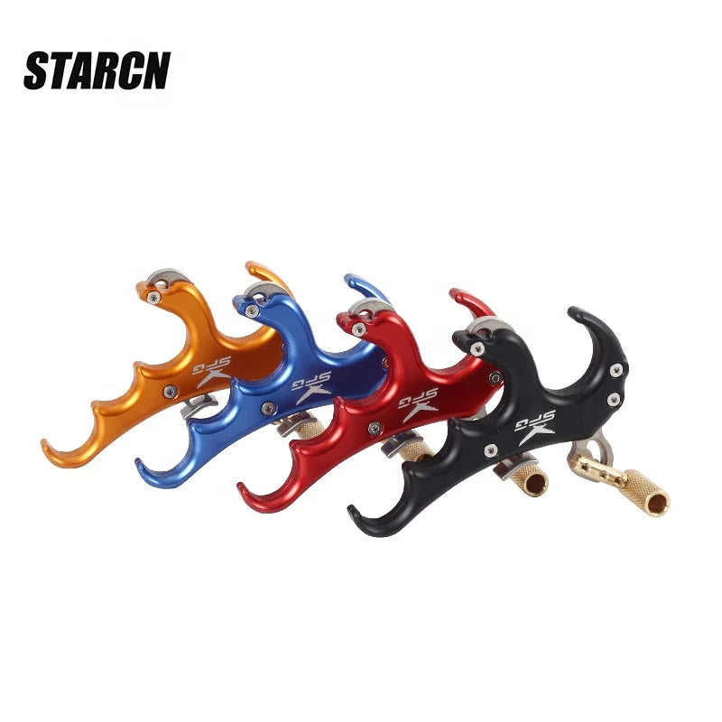 Dark Slate Gray SPG Archery 4-Finger Compound Bow Release | Aluminum Thumb Trigger Aid for Compound Bows SPG