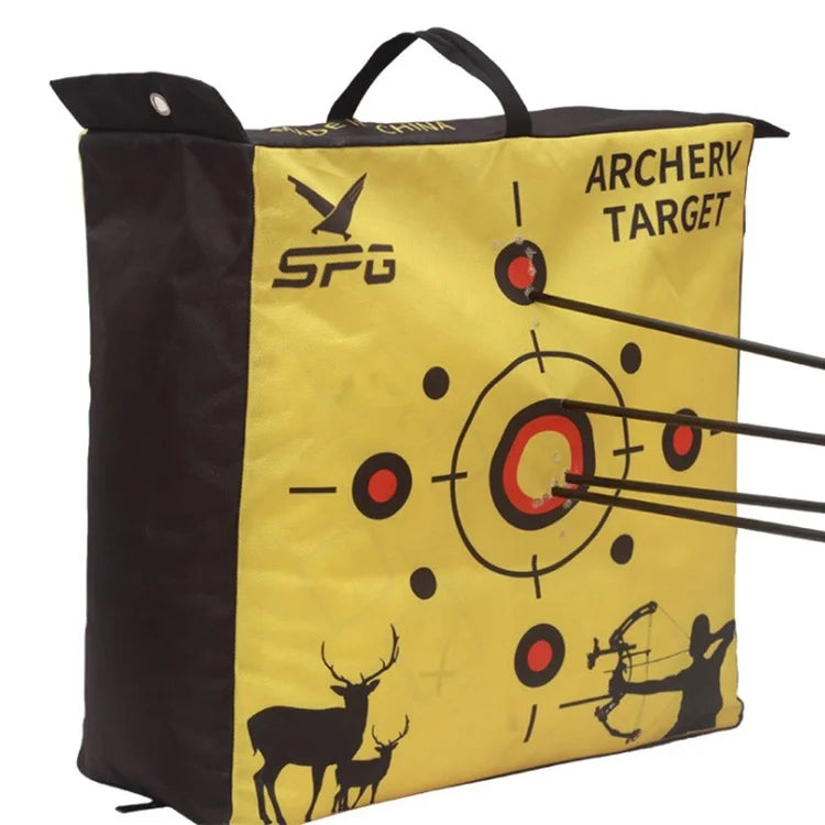 Dark Khaki SPG Archery Target Bag – Polymer Fiber Recurve &amp; Compound Bow Practice Target | 50×50×20cm Yellow Oxford Fabric SPG