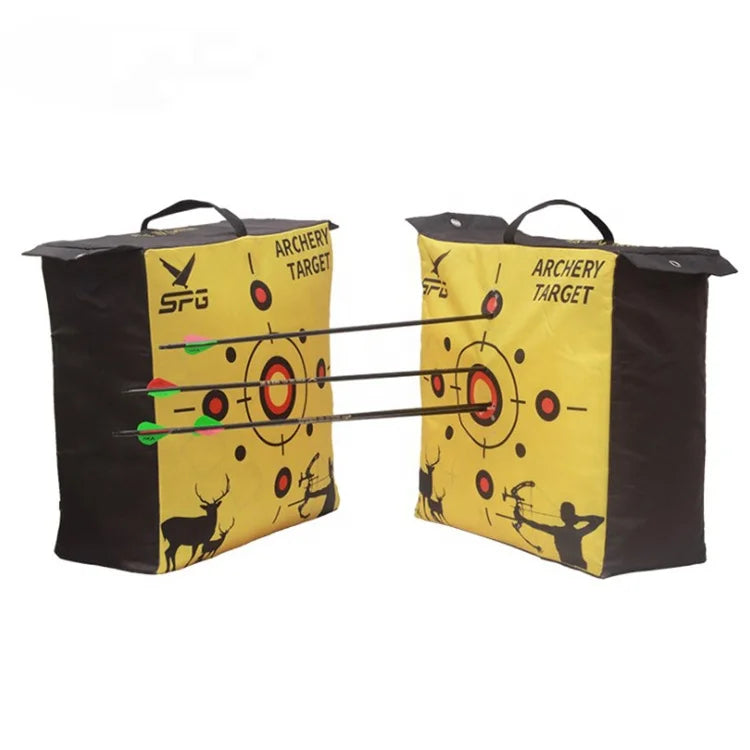 Dark Khaki SPG Archery Target Bag – Polymer Fiber Recurve &amp; Compound Bow Practice Target | 50×50×20cm Yellow Oxford Fabric SPG