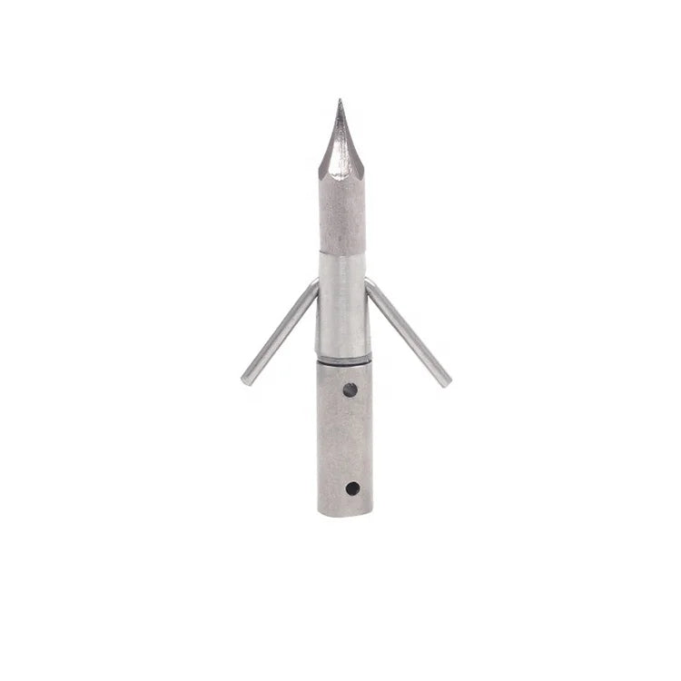 Gray SPG Bowfishing Arrow Tip YL003 – 8&nbsp;mm OD Stainless Steel Mechanical Dart (Screw-In) SPG