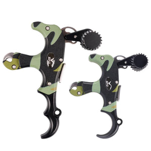 Dark Slate Gray SPG Compound Bow Thumb Release – Adjustable 3 &amp; 4 Finger Camouflage Archery Accessory SPG