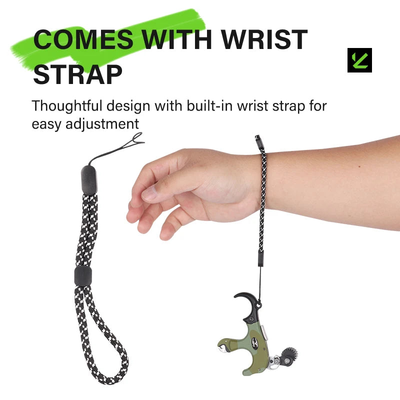 Tan SPG Compound Bow Thumb Release – Adjustable 3 &amp; 4 Finger Camouflage Archery Accessory SPG