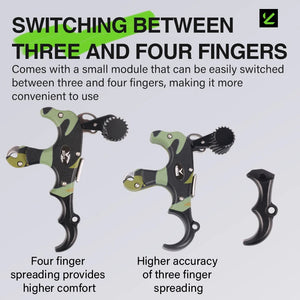 Light Gray SPG Compound Bow Thumb Release – Adjustable 3 &amp; 4 Finger Camouflage Archery Accessory SPG