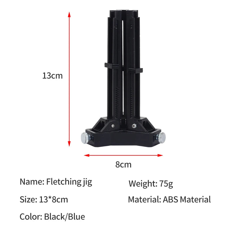 Black SPG Feather Sticker Fletching Jig – Quick Stick-On Vane Tool (Fits 4.2–10 mm Arrow Shafts) SPG
