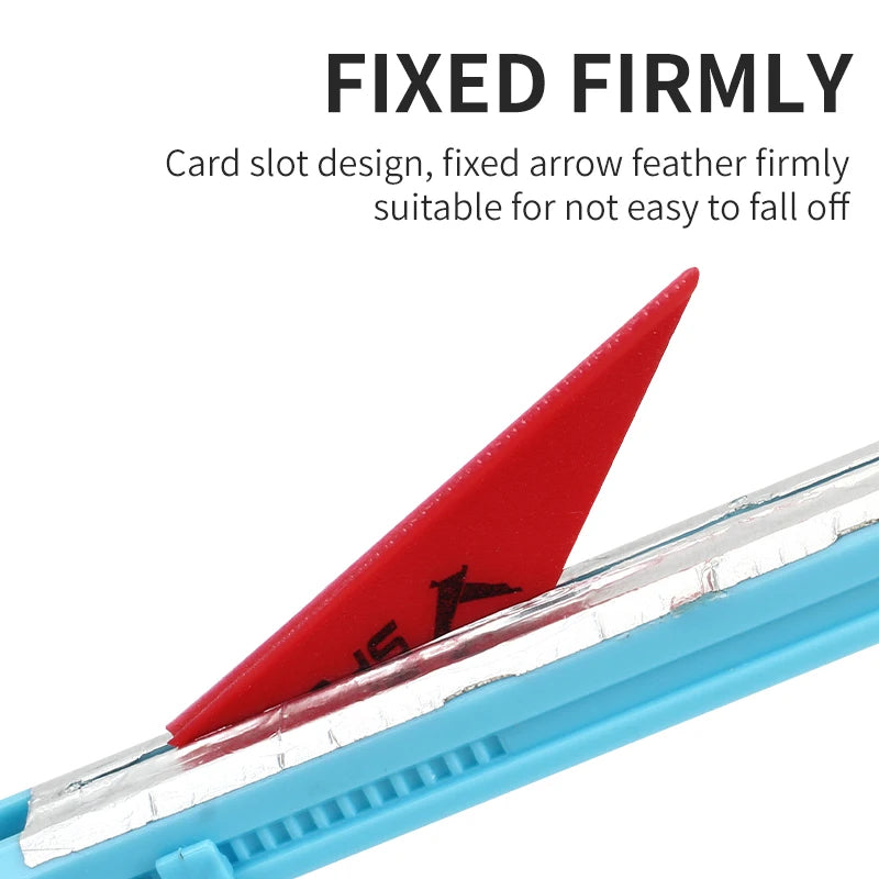 Sky Blue SPG Feather Sticker Fletching Jig – Quick Stick-On Vane Tool (Fits 4.2–10 mm Arrow Shafts) SPG