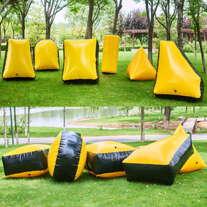 Yellow Green SPG Inflatable Bunkers – PVC Barriers for Archery Tag, Paintball &amp; Outdoor Combat Games (Multiple Shapes) SPG