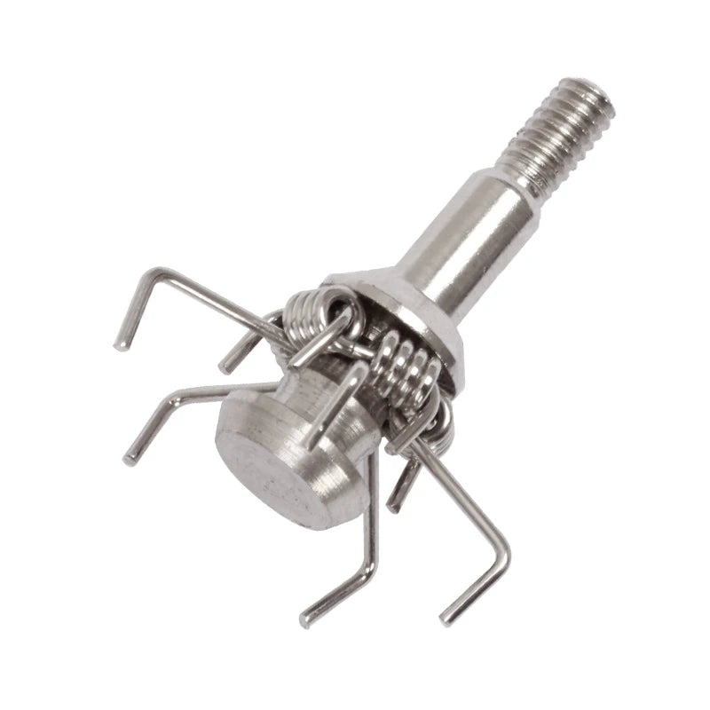 Dark Gray SPG Judo Point Arrow Tip (Five-Claw, Flat Head) — Stainless Steel, ~100 Grain SPG