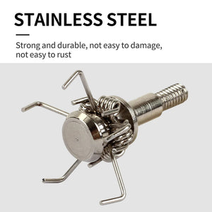 Light Gray SPG Judo Point Arrow Tip (Five-Claw, Flat Head) — Stainless Steel, ~100 Grain SPG