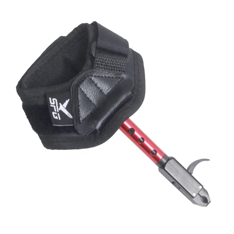 Dark Slate Gray SPG Kids Wrist-Strap Bow Release – 360° Dual-Caliper, Length Adjustable (Black/Red) SPG