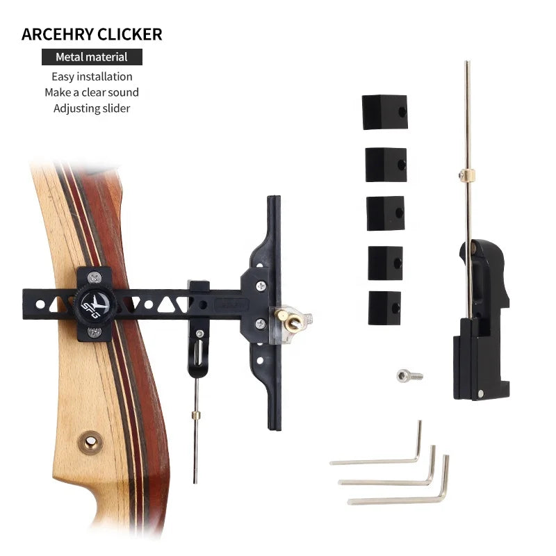 Wheat SPG Magnetic Slider Clicker — Recurve Bow Signal for Consistent Release (Black) SPG