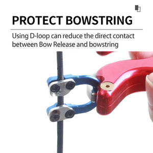 Rosy Brown SPG Metal D-Loop for Compound Bows – Aluminum Alloy Archery Bowstring Release Buckle (Black/Red/Blue) SPG