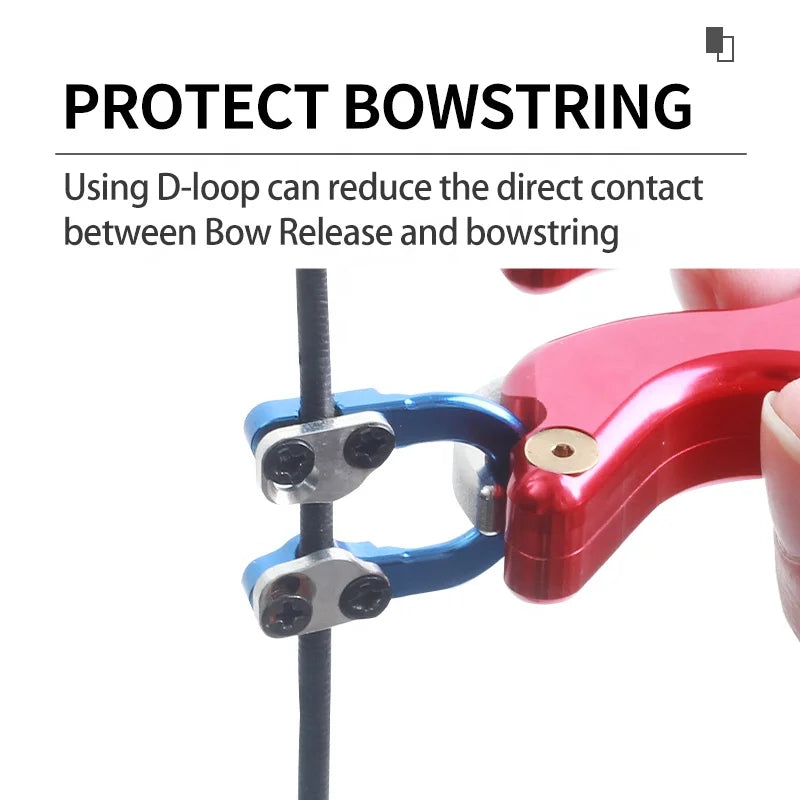 Rosy Brown SPG Metal D-Loop for Compound Bows – Aluminum Alloy Archery Bowstring Release Buckle (Black/Red/Blue) SPG