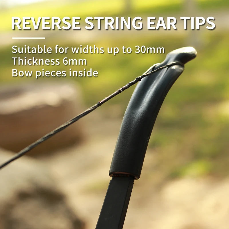 SPG Recurve Bow Limb Tip Protector – Durable ABS Reverse String Ear Caps for Longbow &amp; Recurve Bows