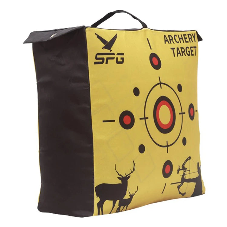 Dark Khaki SPG Archery Target Bag – Polymer Fiber Recurve &amp; Compound Bow Practice Target | 50×50×20cm Yellow Oxford Fabric SPG