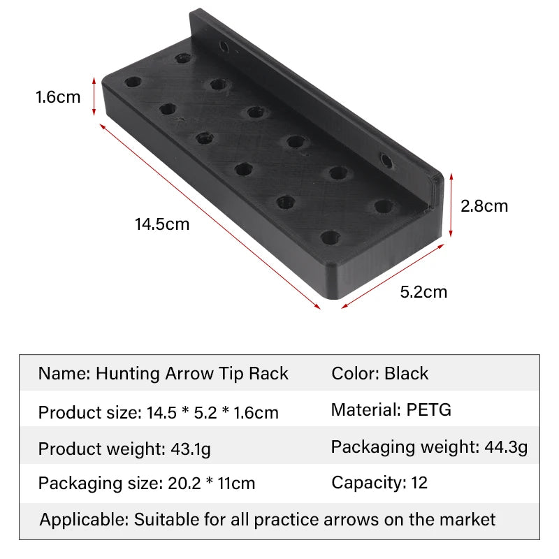 Dark Slate Gray SPG Arrow Tip Storage Rack (PETG) — 12-Slot or 24-Slot Wall/Desk Holder SPG