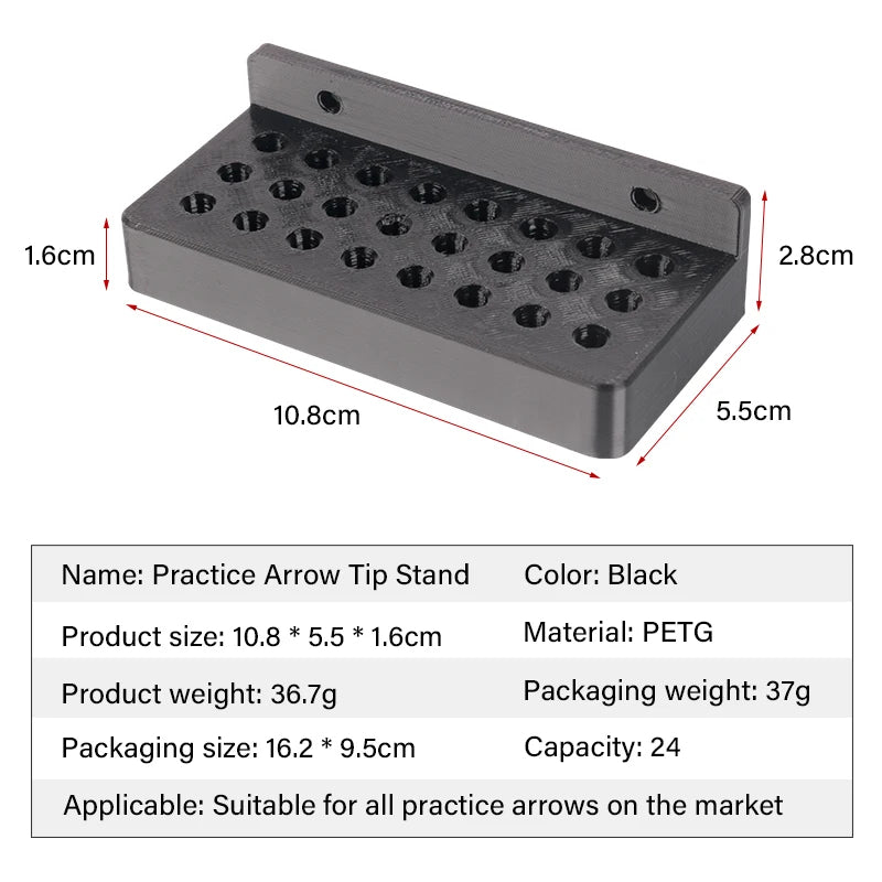 White Smoke SPG Arrow Tip Storage Rack (PETG) — 12-Slot or 24-Slot Wall/Desk Holder SPG