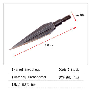 Dim Gray SPG Black Carbon Steel Broadhead – 120 Grain Screw-in Arrow Tip for Recurve &amp; Traditional Bows SPG