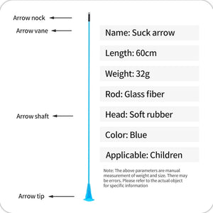 White Smoke SPG Kids Sucker Arrows – 60cm Fiberglass Training Arrows with Suction Cup Tips SPG