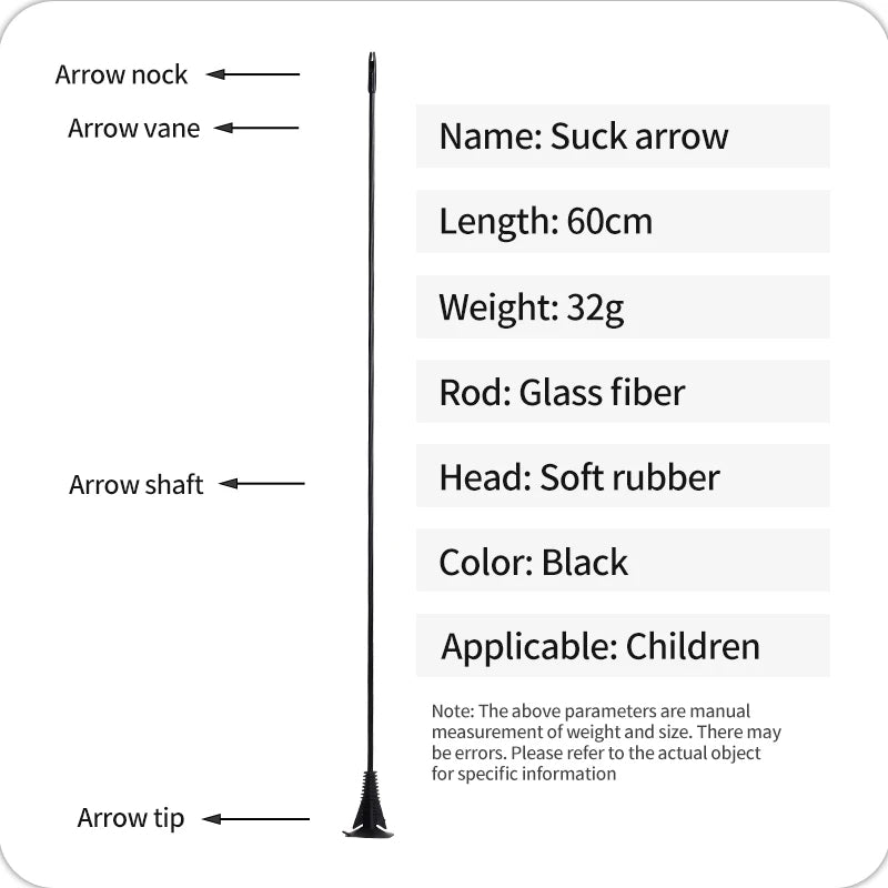White Smoke SPG Kids Sucker Arrows – 60cm Fiberglass Training Arrows with Suction Cup Tips SPG