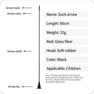 White Smoke SPG Kids Sucker Arrows – 60cm Fiberglass Training Arrows with Suction Cup Tips SPG