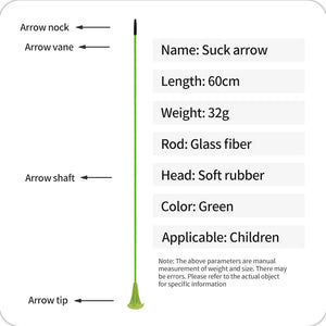 White Smoke SPG Kids Sucker Arrows – 60cm Fiberglass Training Arrows with Suction Cup Tips SPG